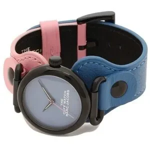 The Cuff Watch by Marc Jacobs in Blue and Pink Leather Marc Jacobs The Cuff Quartz Blue Dial Ladies Watch  main image 4